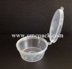 MT300  1.5 oz plastic sauce container with hinged lid