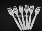 Disposable plastic fork for takeaway food